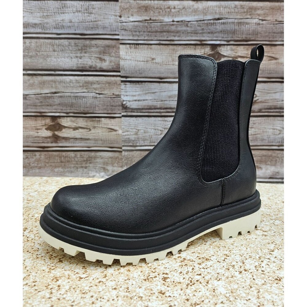 Art Class Black & White Pull On Remy Zipper Big Girl's Chelsea Boots Size 5